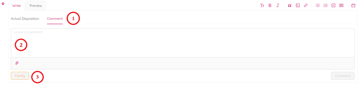 Clarify Actual Disposition