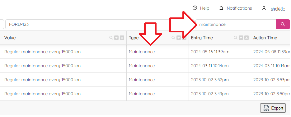 Asset Change Log Search