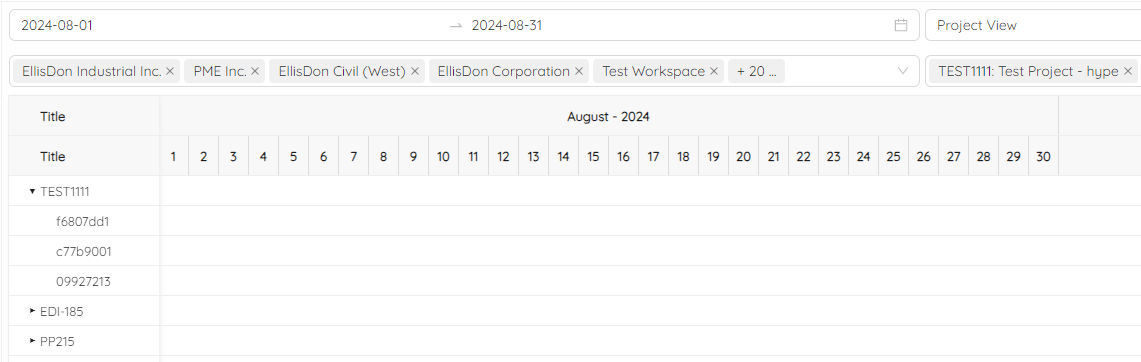Asset Scheduler Project View