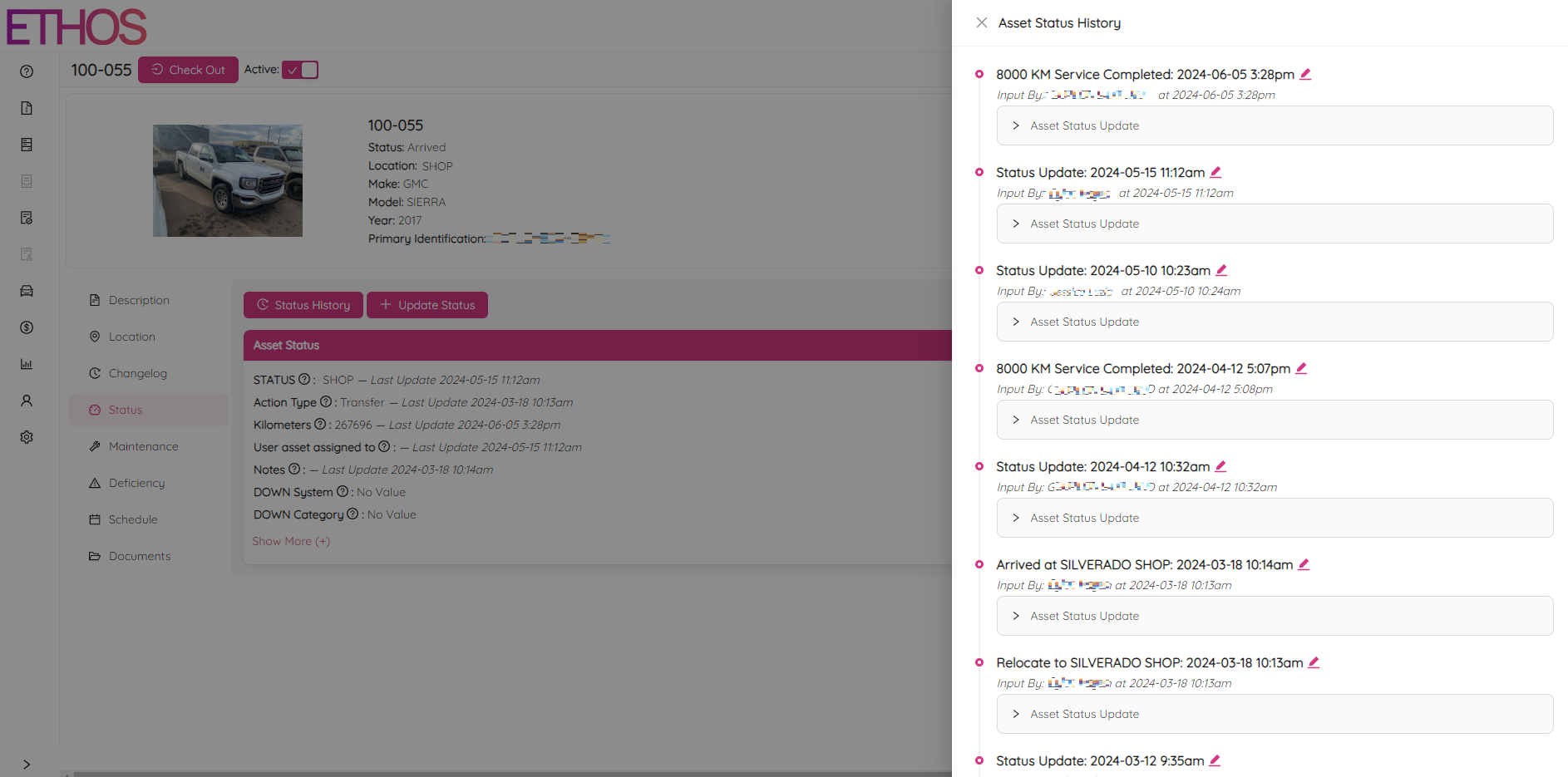 Asset Status History