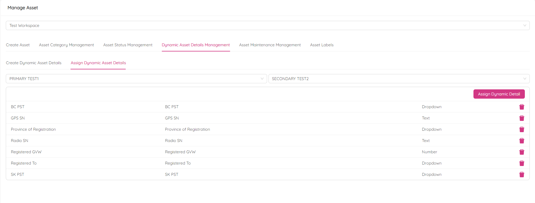 Assign Dynamic Asset Details