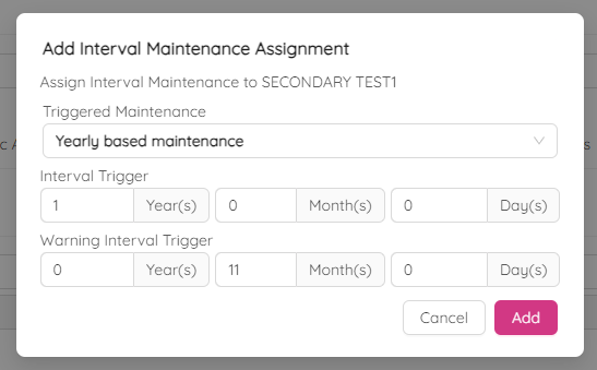 Assign Interval Maintenance