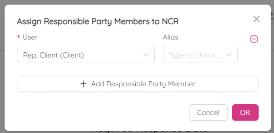 Assign NCR responsible persons