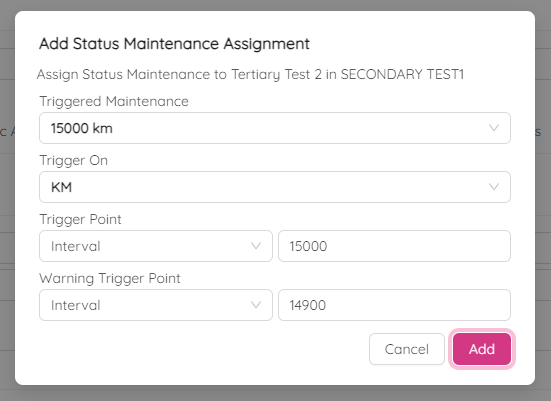Assign Status Maintenance