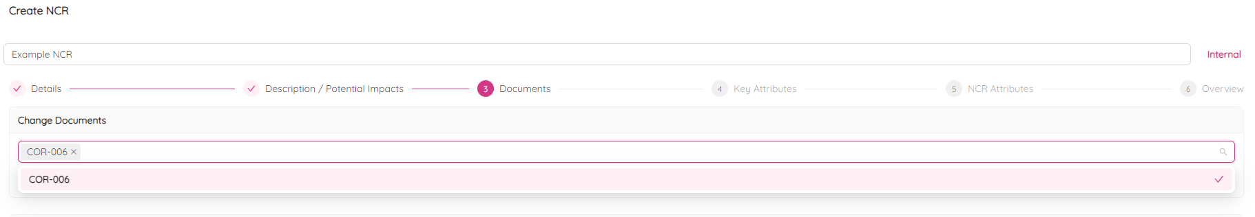 NCR Change Documents
