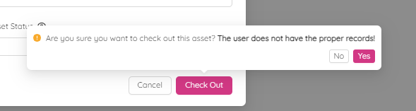 Check Out Confirmation