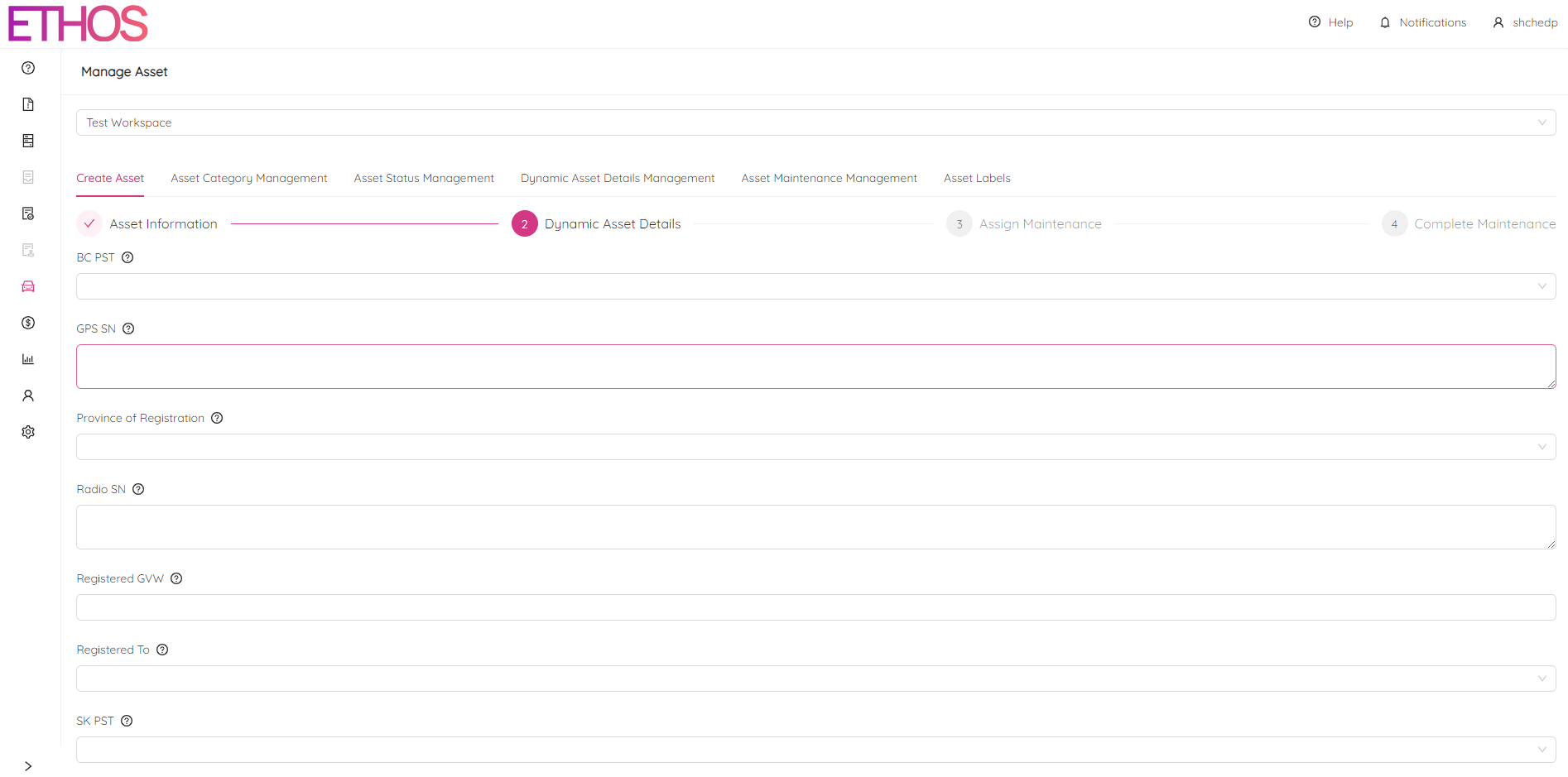 Create Asset Dynamic Details