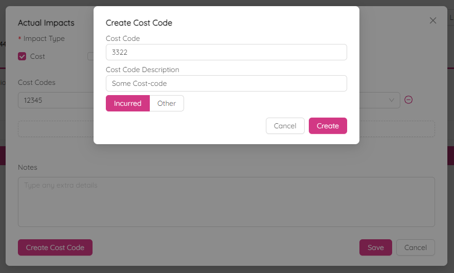 Create Cost Code