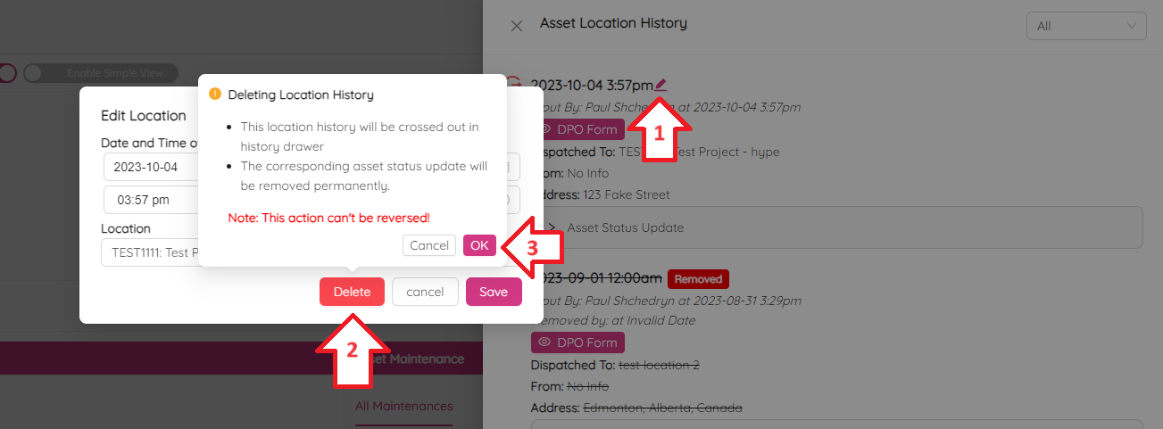 Delete Location History