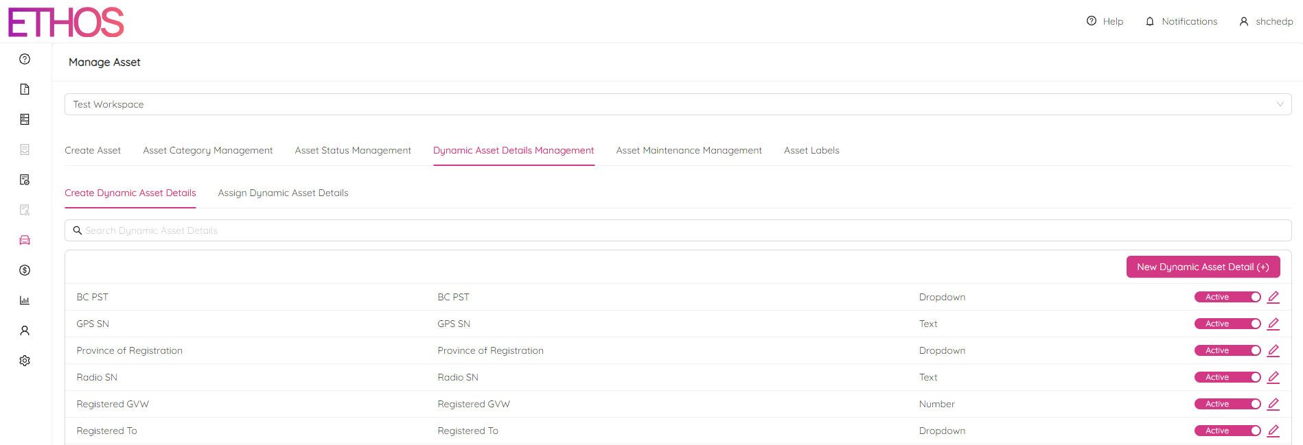 Dynamic Asset Details Management Tab
