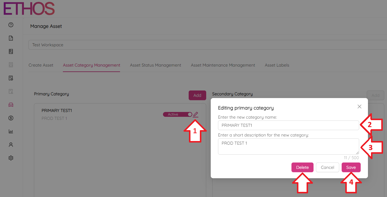 Edit Primary Category