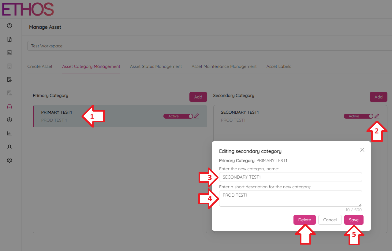 Edit Secondary Category