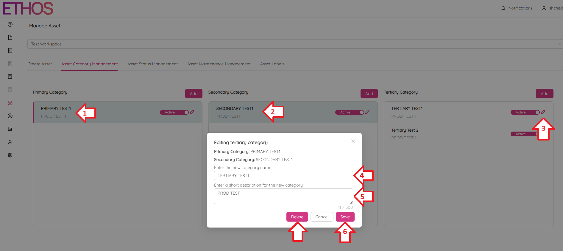 Edit Tertiary Category