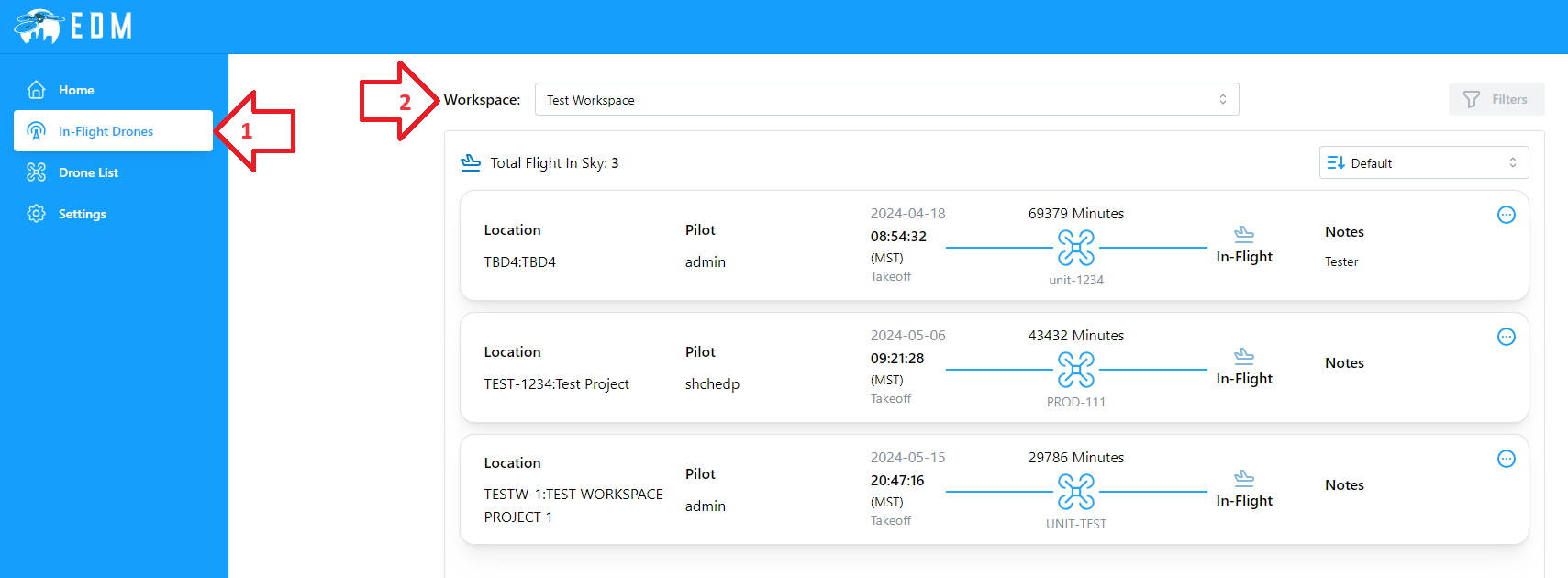 EDM In-Flight Drones