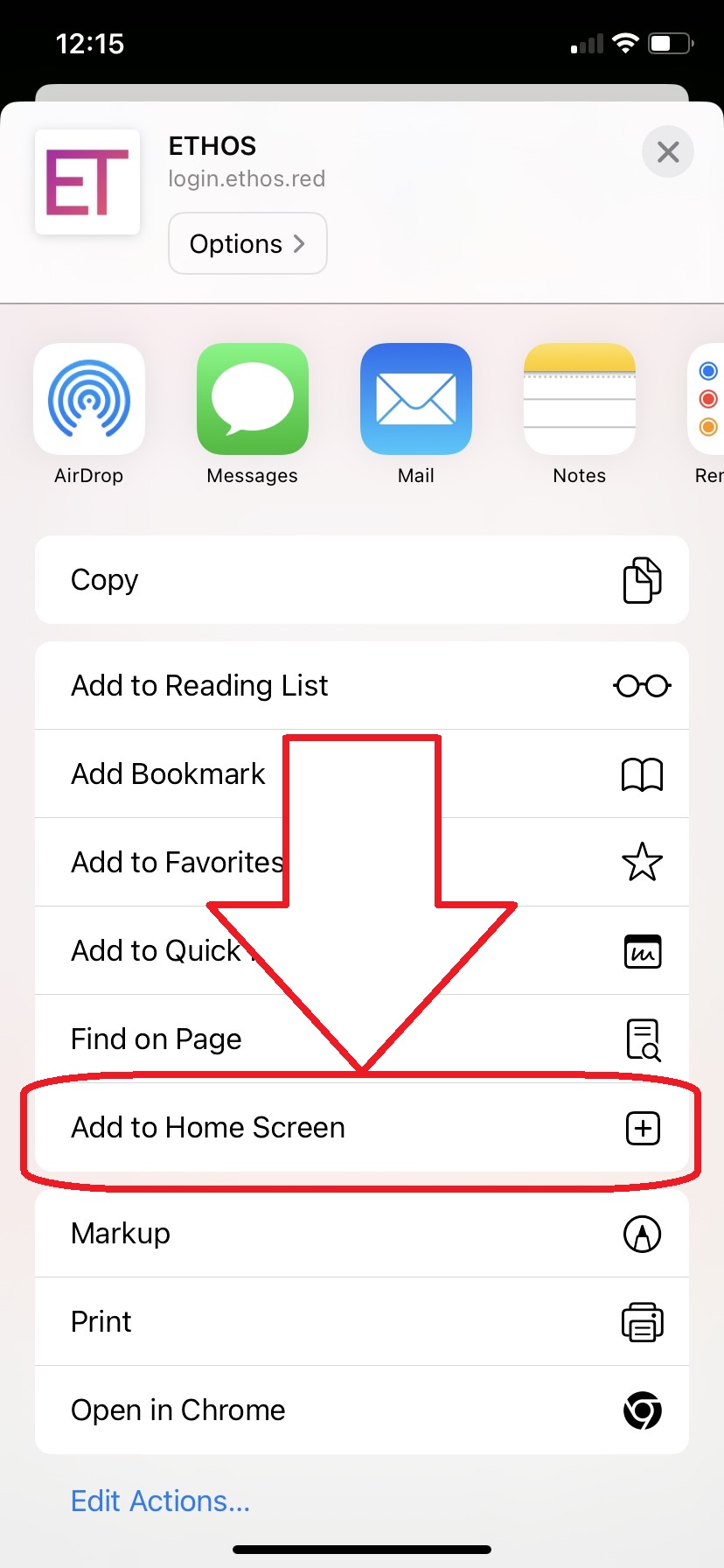 Safari Add to Home Screen