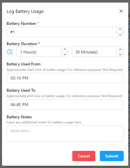 Log Battery Usage