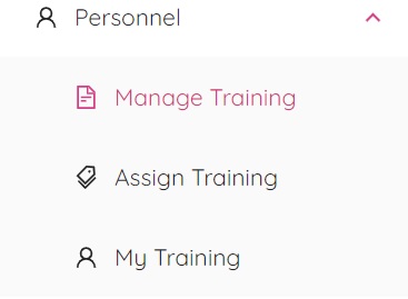 Manage Training Menu
