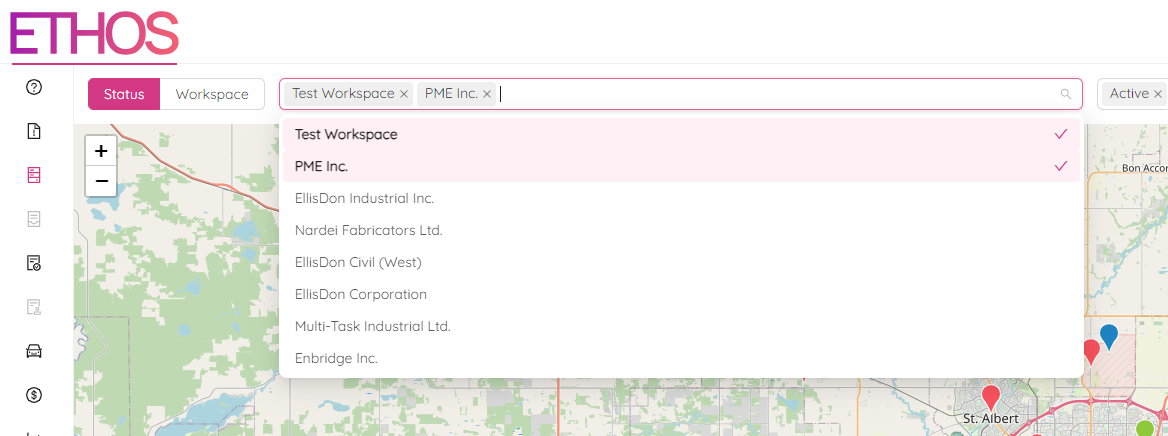 Project Map Filter Workspace