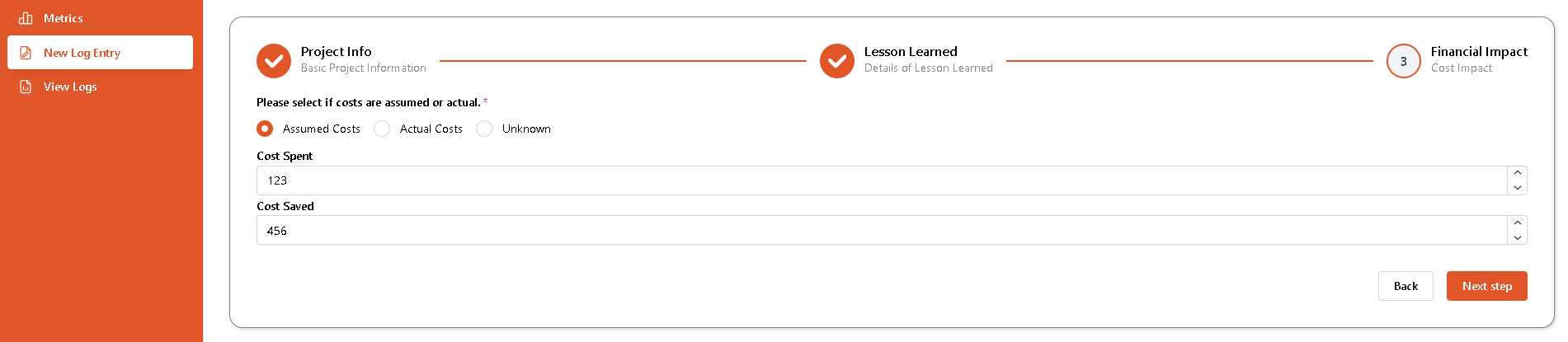 New Entry Financial Impact