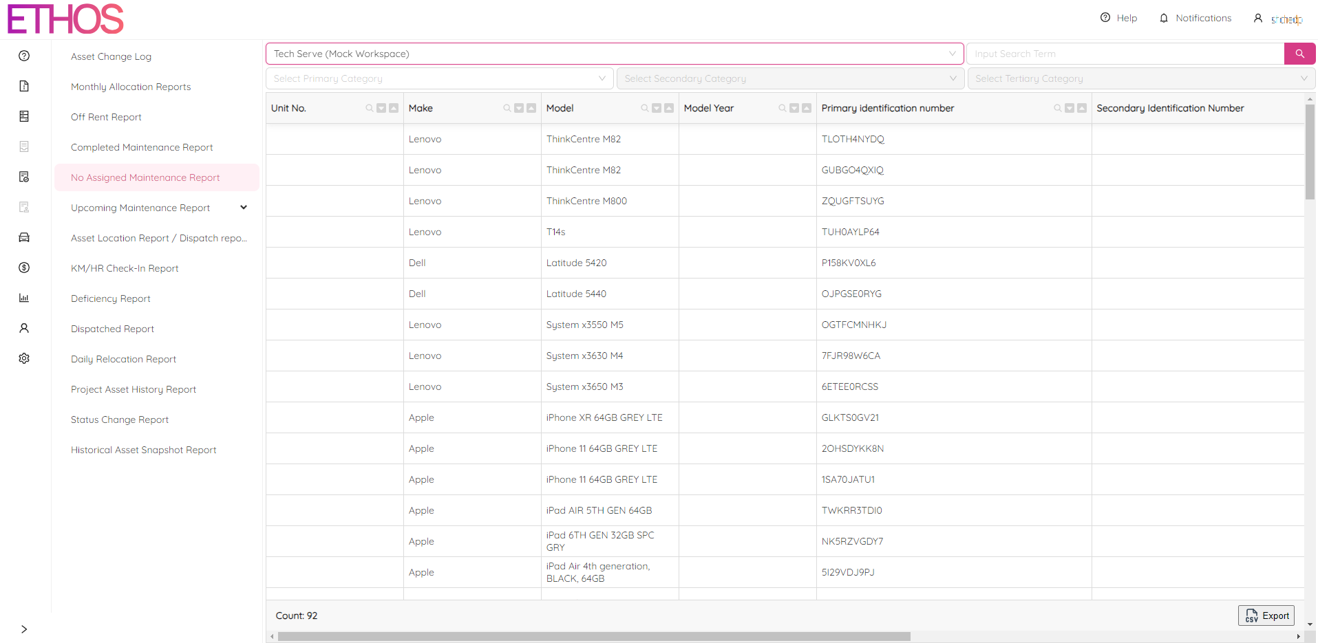 No Assigned Maintenance Reports