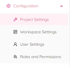 Project Settings Menu