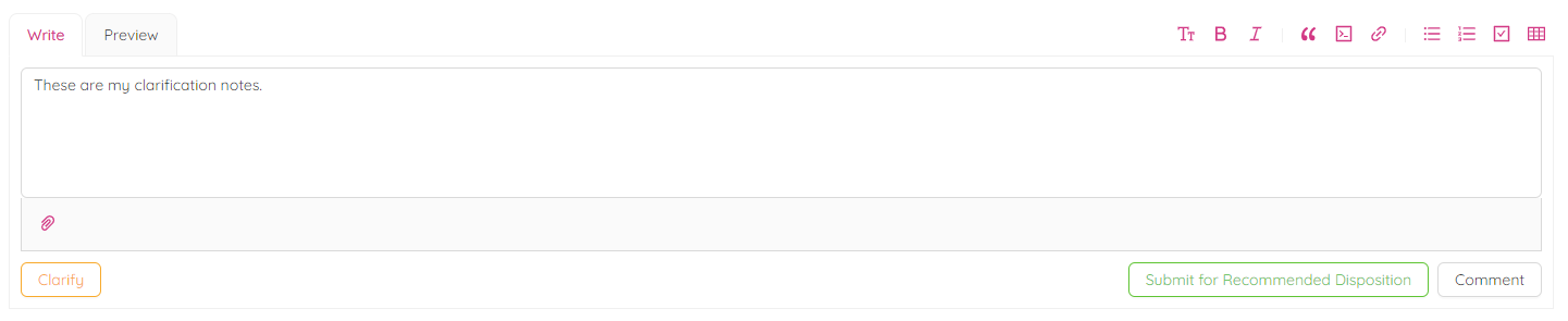 Submit Clarification
