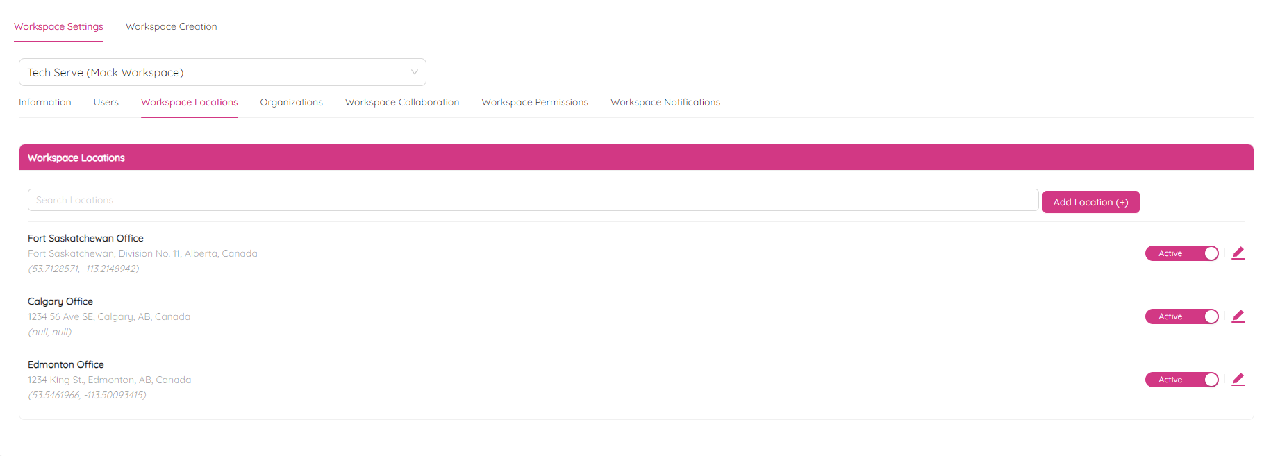 Workspace Settings Locations