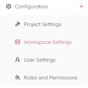 Workspace Settings Menu