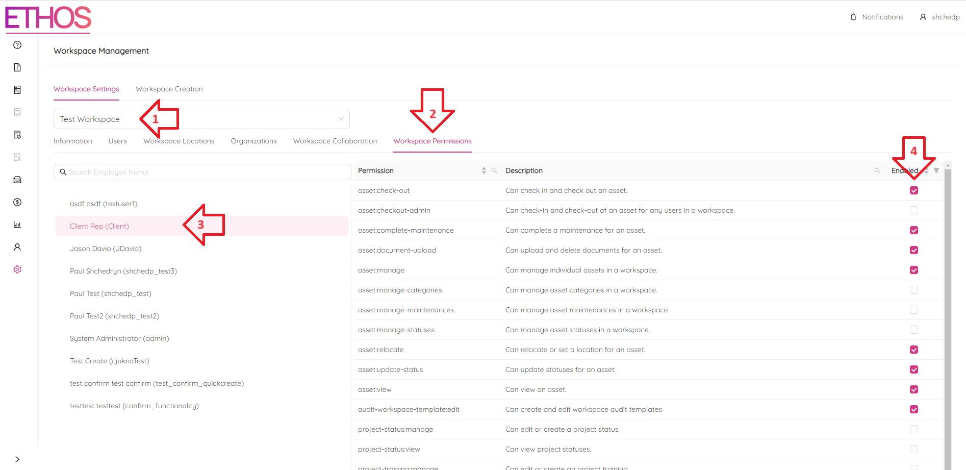 Workspace Settings Permissions